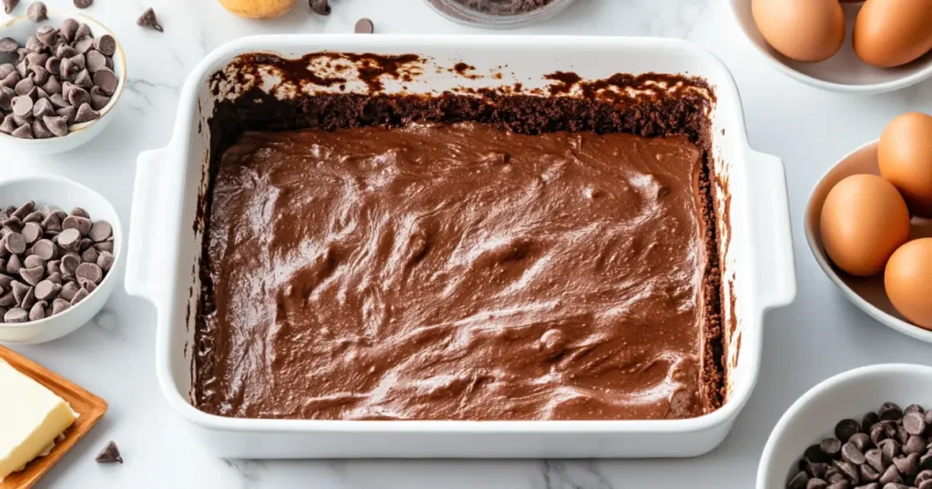  A step-by-step guide to making brookies, featuring ingredients, layered batter, and freshly baked treats.