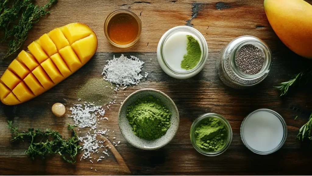 Essential Ingredients for Matcha-Mango Chia Pudding: A Flavorful Blend