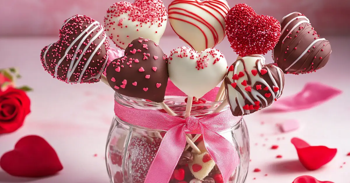 Valentine's Day Cake Pops – Heart-Themed Bouquet